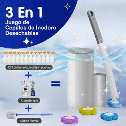 Escobilla para inodoro con cabezal de esponja desechable