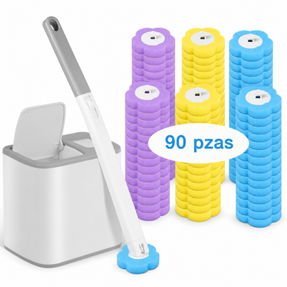 Escobilla para inodoro con cabezal de esponja desechable