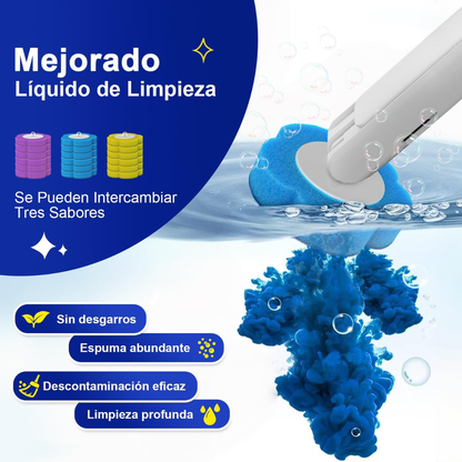 Escobilla para inodoro con cabezal de esponja desechable