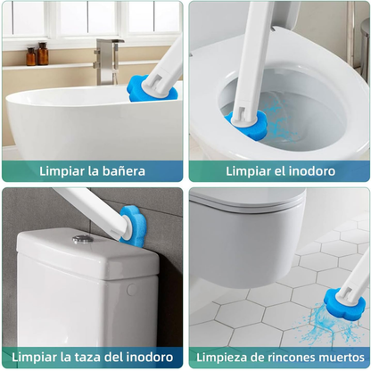 Escobilla para inodoro con cabezal de esponja desechable