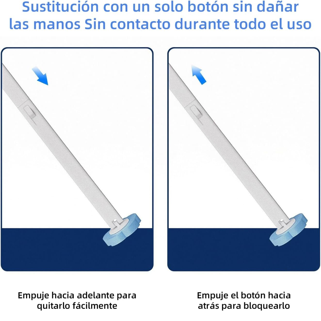 Escobilla para inodoro con cabezal de esponja desechable
