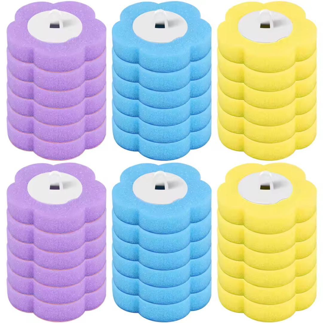 Escobilla para inodoro con cabezal de esponja desechable